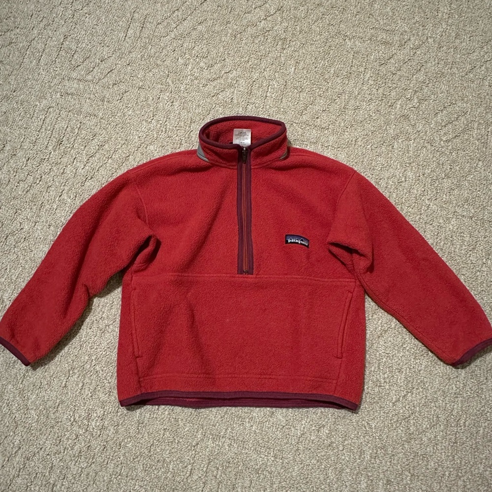 Patagonia Kids Red Fleece Synchilla Pullover